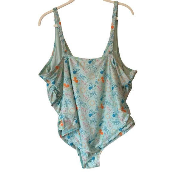 Disney Blue Mickey Mouse Tropical Print Swimsuit – Women’s 2X - Picture 2 of 7